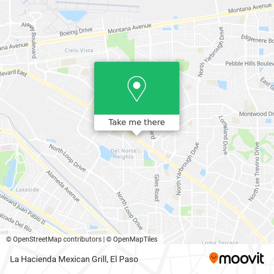 Mapa de La Hacienda Mexican Grill