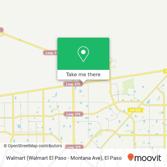 Mapa de Walmart (Walmart El Paso - Montana Ave)