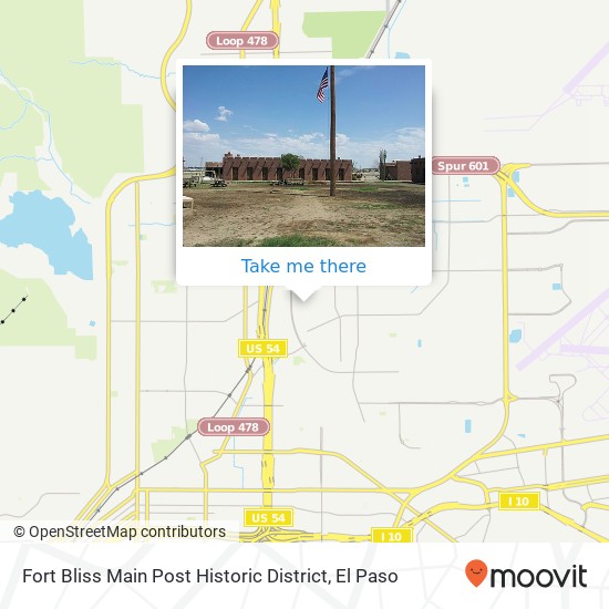 Fort Bliss Main Post Historic District map