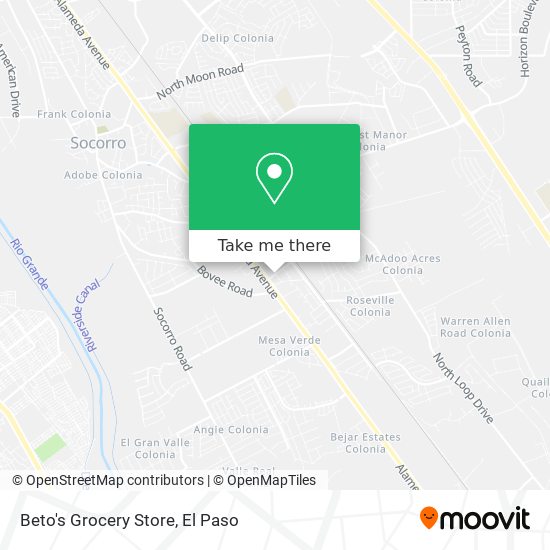 Beto's Grocery Store map
