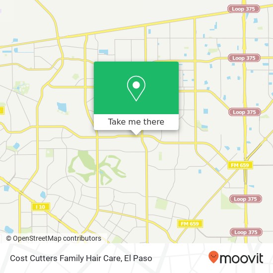 Mapa de Cost Cutters Family Hair Care