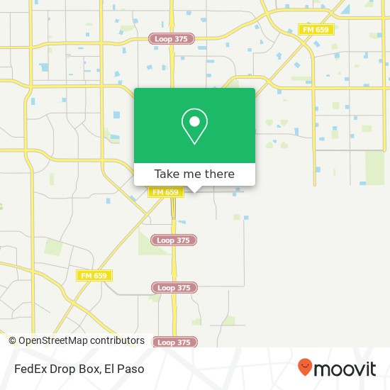 Mapa de FedEx Drop Box