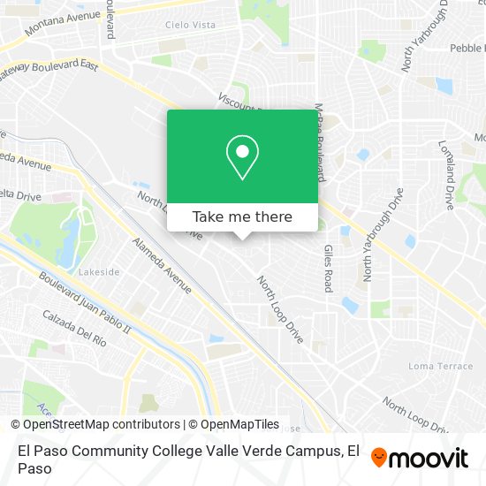 Mapa de El Paso Community College Valle Verde Campus