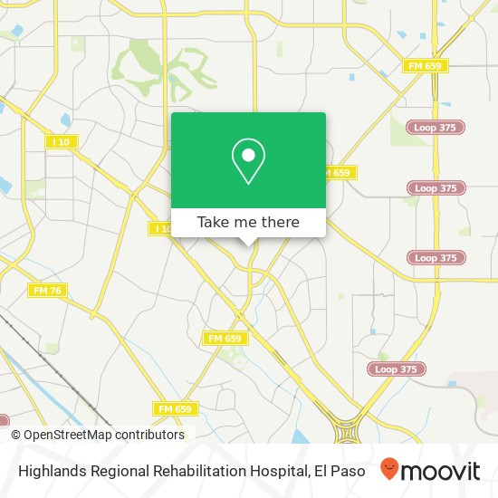 Mapa de Highlands Regional Rehabilitation Hospital