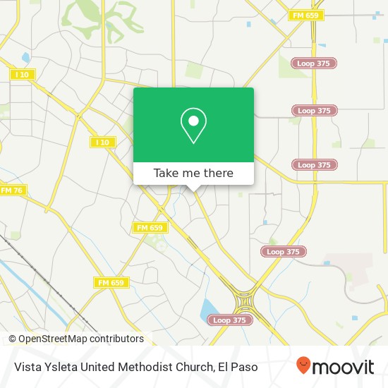 Mapa de Vista Ysleta United Methodist Church