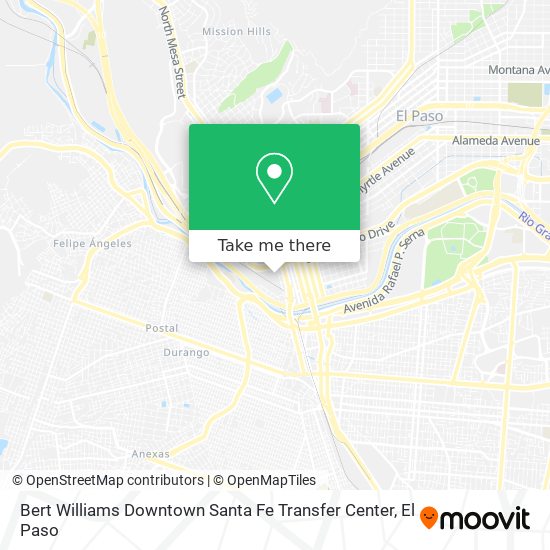 Bert Williams Downtown Santa Fe Transfer Center map