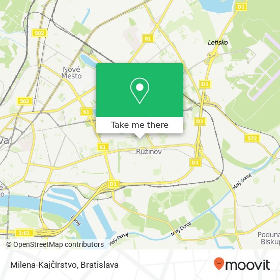Milena-Kajčírstvo map