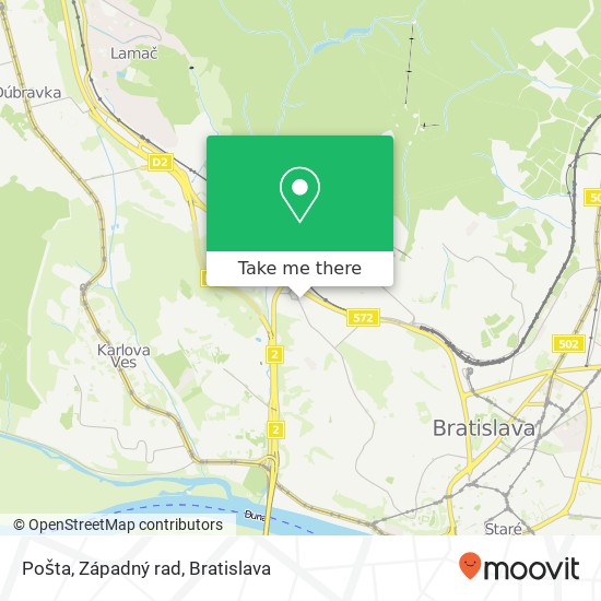 Pošta, Západný rad map