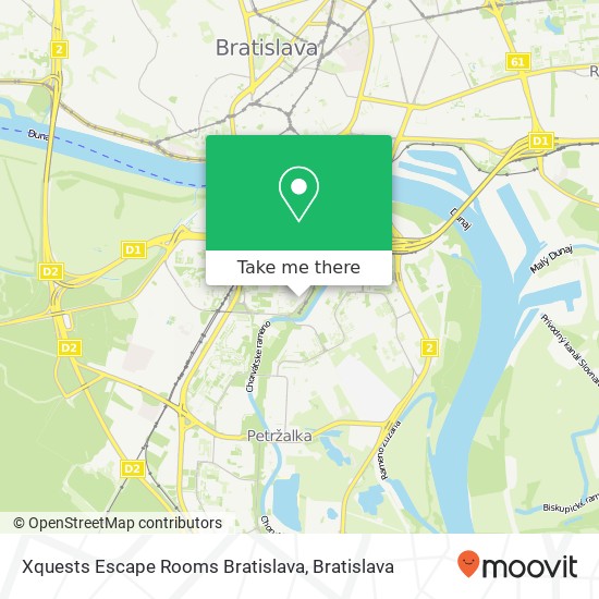 Xquests Escape Rooms Bratislava map