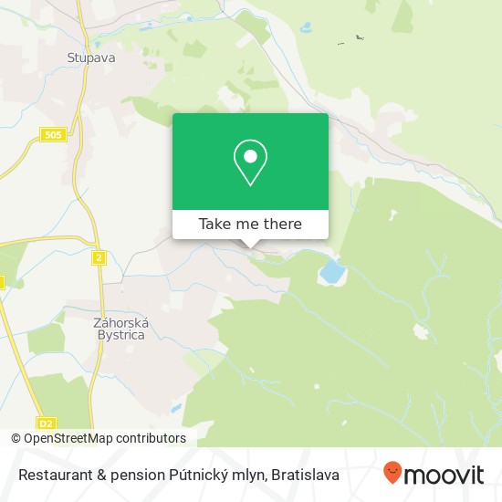 Restaurant & pension Pútnický mlyn map