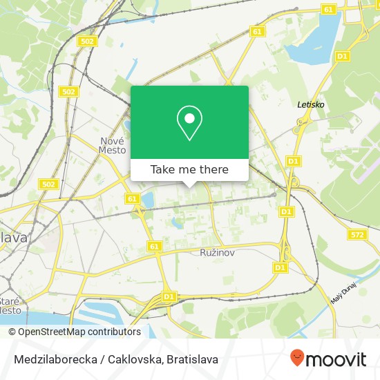 Medzilaborecka / Caklovska map