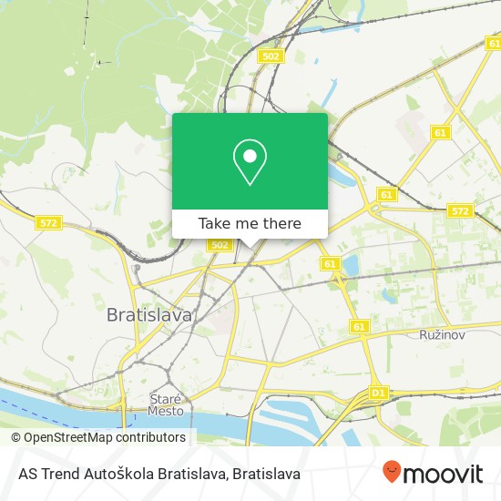 AS Trend Autoškola Bratislava map