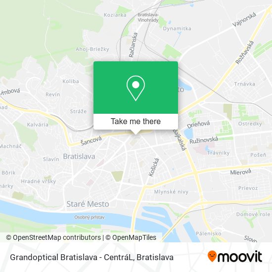 Grandoptical Bratislava - CentráL map