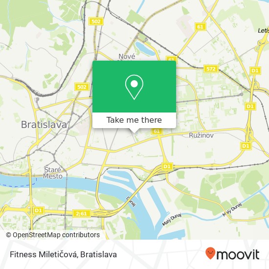 Fitness Miletičová map