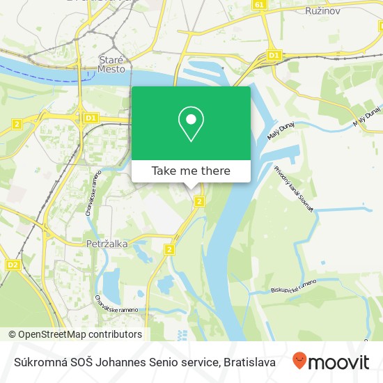 Súkromná SOŠ Johannes Senio service map