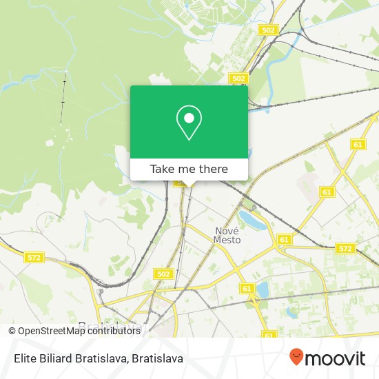 Elite Biliard Bratislava map