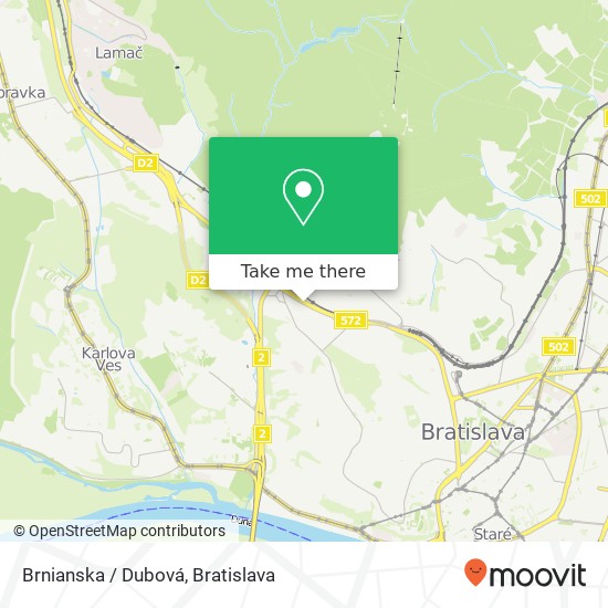 Brnianska / Dubová map