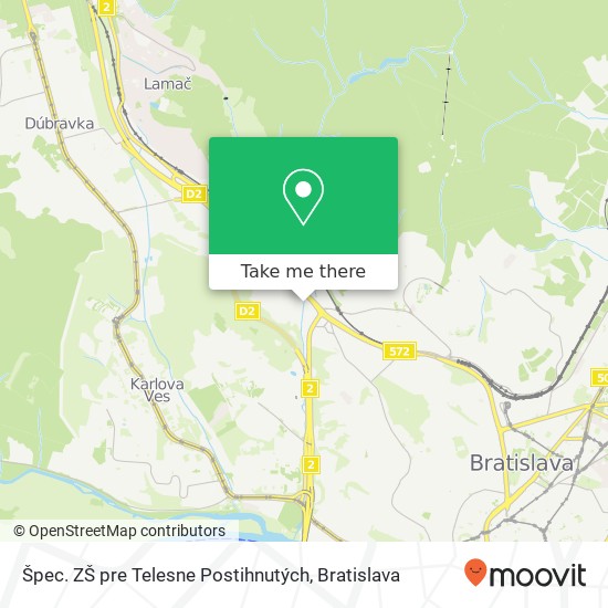 Špec. ZŠ pre Telesne Postihnutých map