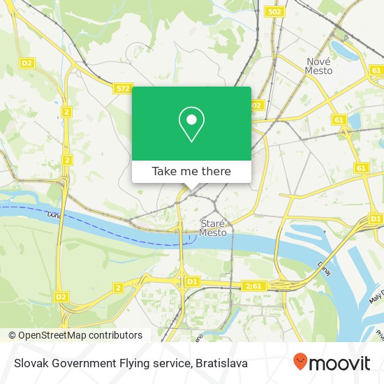 Slovak Government Flying service map