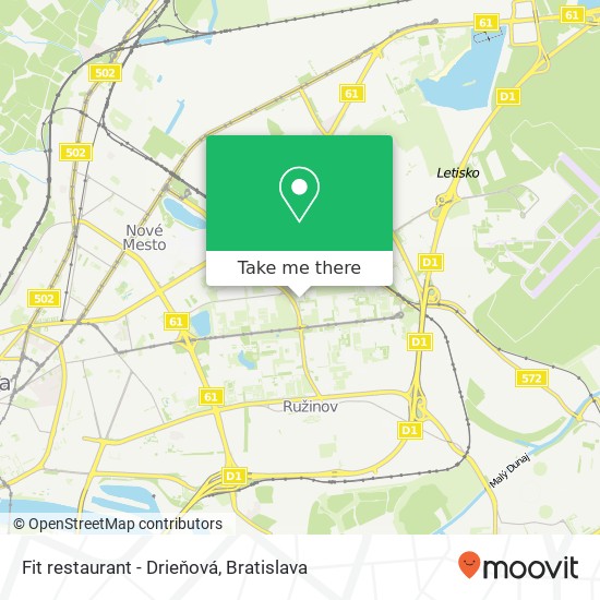 Fit restaurant - Drieňová map