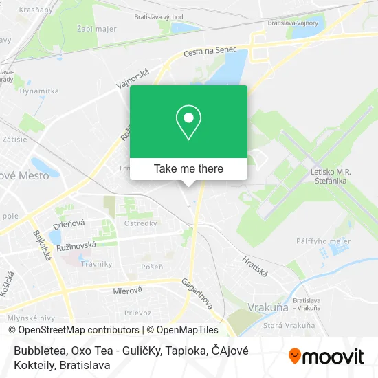 Bubbletea, Oxo Tea - GuličKy, Tapioka, ČAjové Kokteily map