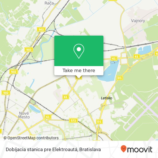 Dobíjacia stanica pre Elektroautá map