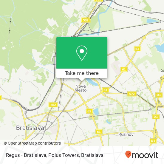 Regus - Bratislava, Polus Towers map