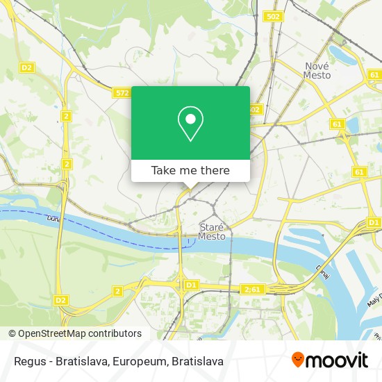 Regus - Bratislava, Europeum map