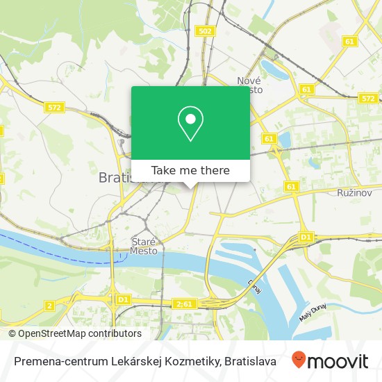 Premena-centrum Lekárskej Kozmetiky map