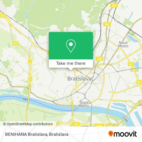 BENIHANA Bratislava map