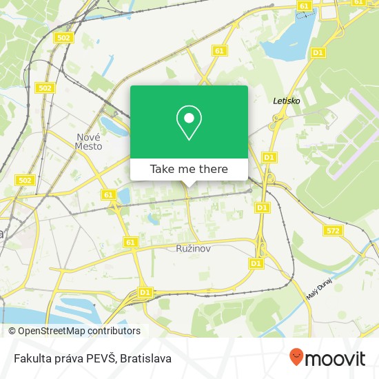 Fakulta práva PEVŠ map