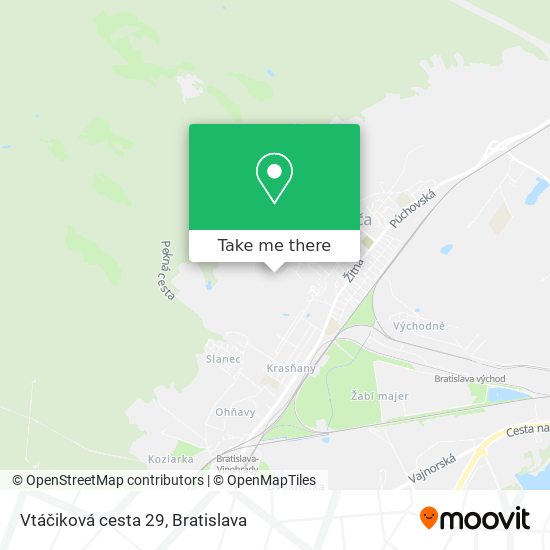 Vtáčiková cesta 29 map