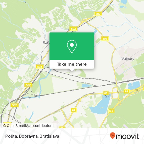 Pošta, Dopravná map