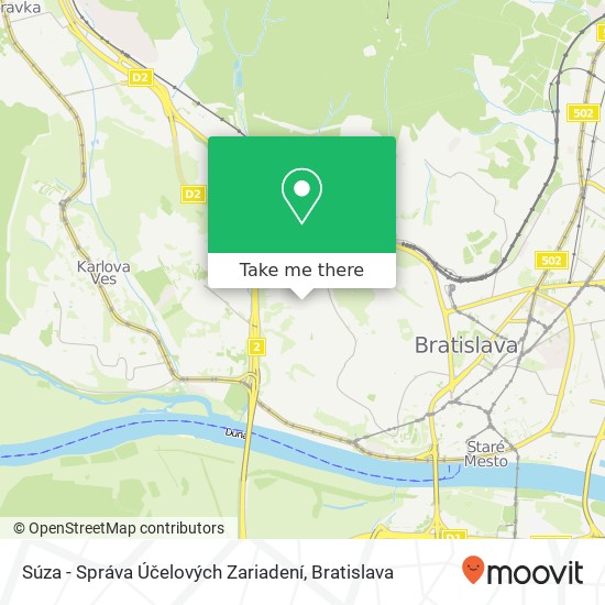 Súza - Správa Účelových Zariadení map