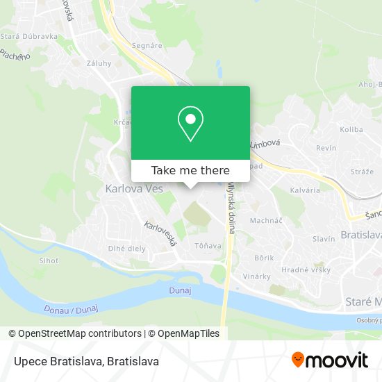 Upece Bratislava map