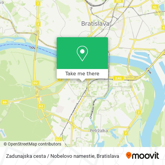 Zadunajska cesta / Nobelovo namestie map