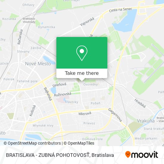 BRATISLAVA - ZUBNÁ POHOTOVOSŤ map