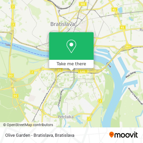 Olive Garden - Bratislava map