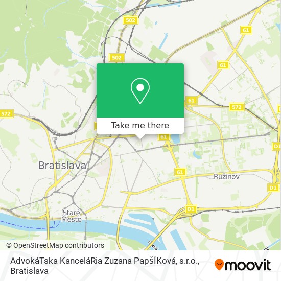 AdvokáTska KanceláRia Zuzana PapšÍKová, s.r.o. map