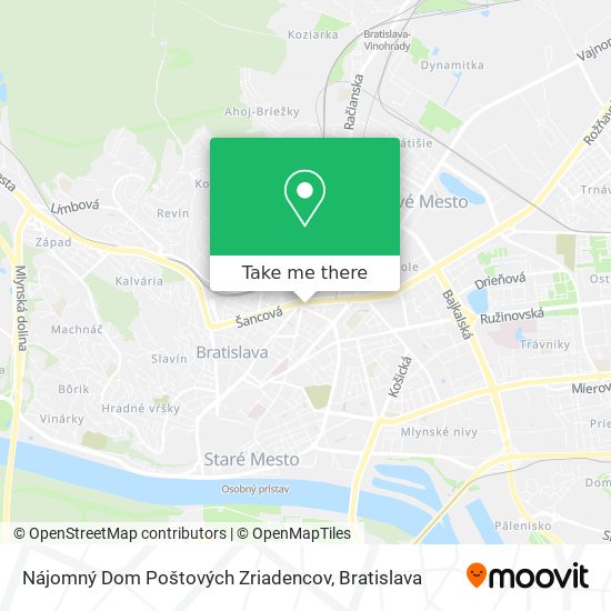 Nájomný Dom Poštových Zriadencov map