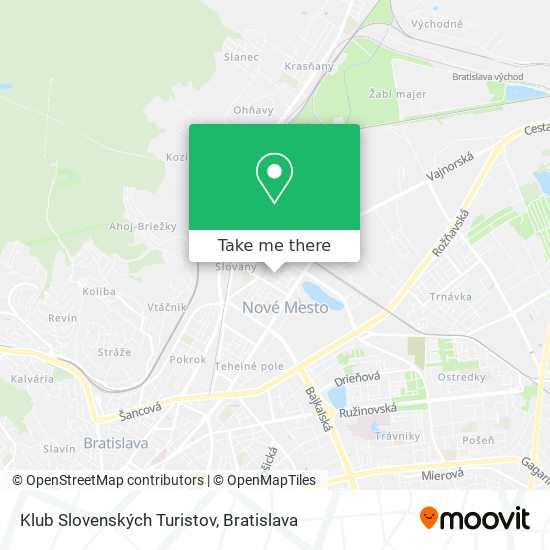 Klub Slovenských Turistov map