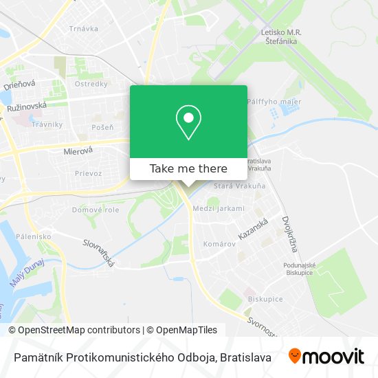 Pamätník Protikomunistického Odboja map