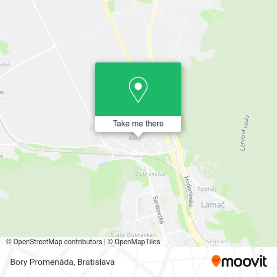 Bory Promenáda map