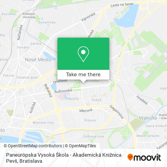 Paneurópska Vysoká Škola - Akademická Knižnica Pevš map