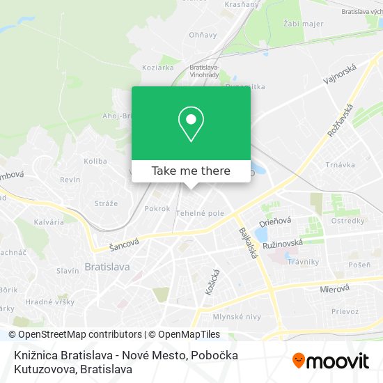 Knižnica Bratislava - Nové Mesto, Pobočka Kutuzovova map