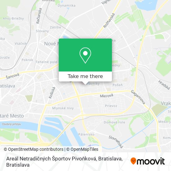 Areál Netradičných Športov Pivoňková, Bratislava map