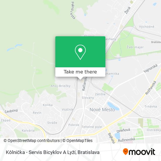 Kôlnička - Servis Bicyklov A Lyží map