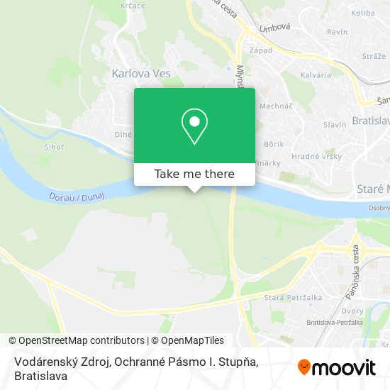 Vodárenský Zdroj, Ochranné Pásmo I. Stupňa map