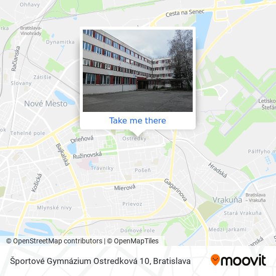 Športové Gymnázium Ostredková 10 map