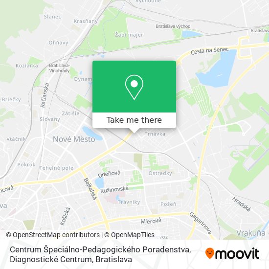 Centrum Špeciálno-Pedagogického Poradenstva, Diagnostické Centrum map